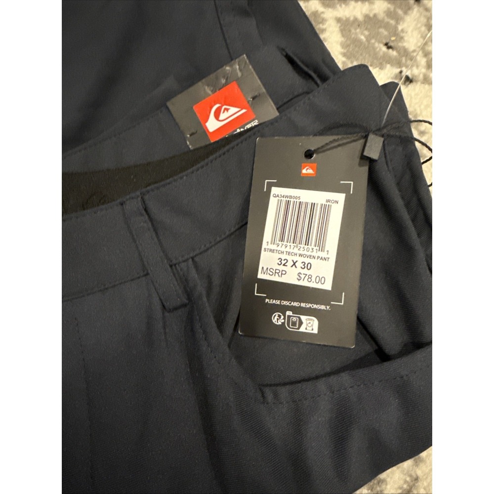 QUICKSILVER Men's Slim Pants Stretch Comfort athleisure 32x30 NWT $78 IRON MP54